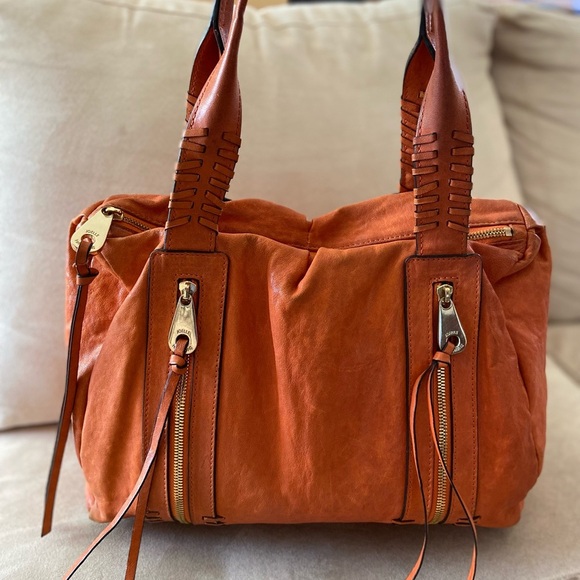 Joelle Hawkins Orange Leather Shoulder Bag - Picture 1 of 14